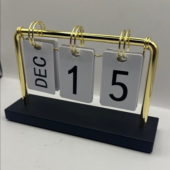 Gold and Black Perpetual Desk Calendar - Picture 3 of 4
